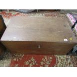 ANTIQUE MAHOGANY & FRUITWOOD LARGE DOCUMENT BOX, brass carrying handles and fitted interior, 78cm