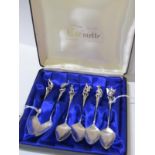 AUSTRALIAN SILVER SPOONS, a boxed set of 6 crafted silver teaspoons, each crested with Australian