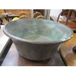 ANTIQUE METALWARE, a large deep centre hibatchi, 75cm diameter