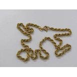 9ct YELLOW GOLD ROPE CHAIN, approx 15", 3.8 grams