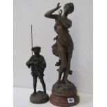 ANTIQUE METALWARE, after Levy bronzed spelter figure of Young Lady dancing, 48cm height; together