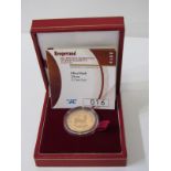 QUARTER GOLD KRUGERRAND, boxed 2016 Limited Edition quarter Krugerrand, celebrating the 90th