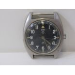 VINTAGE SWC MILITARY WRIST WATCH, mechanism appears in working condition, full set of numbers to the
