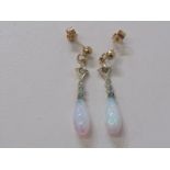 PAIR OF 9ct YELLOW GOLD OPAL DROP EARRINGS