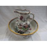 MASONS IRONSTONE, Chinoiserie pattern octagonal toilet jug and matching basin