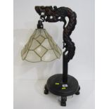 VINTAGE LIGHTING, oriental carved dragon support table lamp, 58cm height