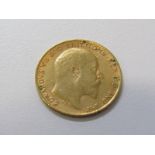 HALF SOVEREIGN, early Edward VII half sovereign, 1910