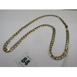 9ct YELLOW GOLD CURB LINK NECKLACE, approx. 21" length, 20 grams