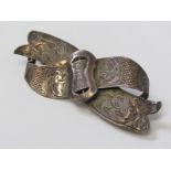 RARE COMBE-MARTIN SILVER BROOCH, in the form of a belt