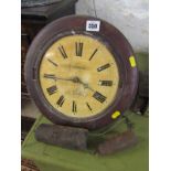 ANTIQUE CLOCK MOVEMENT, mahogany circular framed postman's clock, signed D. Wehrle of Dundee (