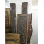 ARCHITECTURAL ANTIQUES, carved oak fire surround with central panel detailing "East, West, Hames