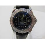 LADY'S BREITLING CHRONOMETER WRIST WATCH, with diamond set bezel, quartz movement appears to be in