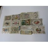 ANTIQUE VALENTINES, collection of 11 paper lace design valentine and greeting cards, together with