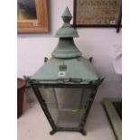 ANTIQUE LIGHTING, a tapering square body exterior lantern by Foster and Pullen, 82cm height