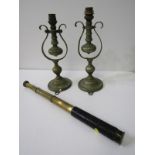 MARITIME, pair of ships wall mounted gimballed light fittings, together with 3 draw small