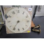 19th CENTURY LONG CASE CLOCK MOVEMENT, painted square face