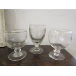 ANTIQUE GLASSWARE, 3 various Victorian rummers