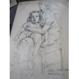 ROBERT LENKIEWICZ, signed and inscribed pen and ink portrait "Study of Robert Crocker, four and a