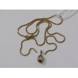 9ct YELLOW GOLD LINK NECKLACE & PENDANT, approx 17", 3.8 grams