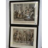 Pair of 18th Century coloured stipple engravings, Falstaff, after Henry Bunbury. 39 x 46cm