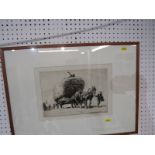 GEORGE SOPER, signed drypoint etching "The Last Load", 20cm x 29cm