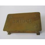 ARTS & CRAFTS, embossed brass "Bridge" box, 22cm width