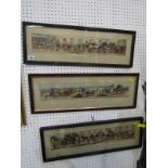 COACHING PRINTS, 3 hand coloured prints "A Trip to Brighton", after John Dean Paul, 13cm x 55cm