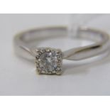 18ct WHITE GOLD DIAMOND SOLITAIRE RING, principal brilliant cut diamond approx 0.33 carat, in