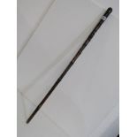 ANTIQUE SWORD STICK, in patinated bamboo sheath