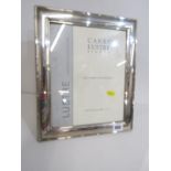 SILVER PHOTO FRAME, modern silver rectangular easel photo frame, 32cm height