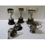 SILVER TROPHY CUPS, collection 5 various miniature silver trophy cups