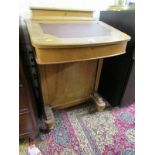 VICTORIAN MARQUETRY WALNUT DAVENPORT, 4 side drawers (requires restoration)