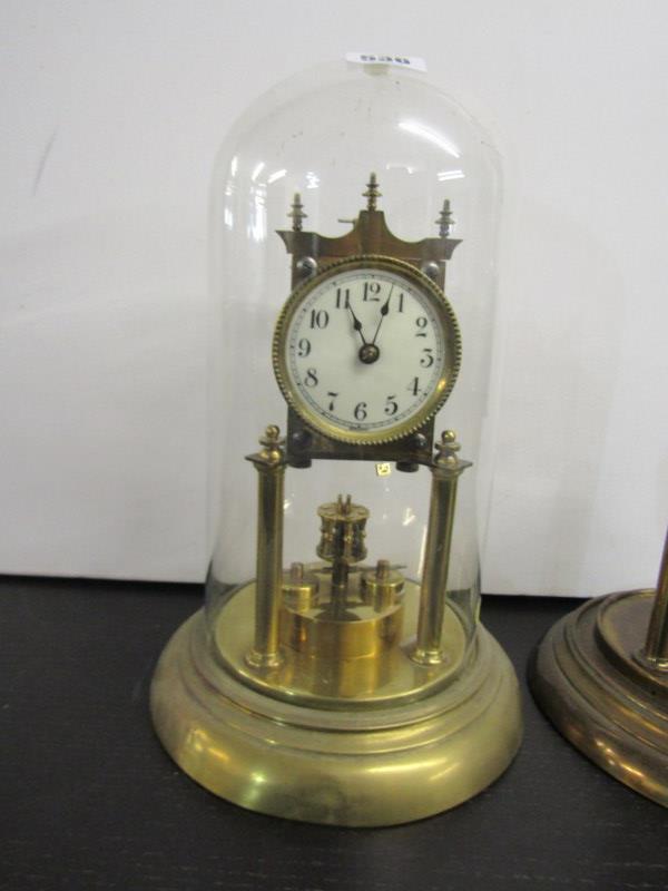 HOROLOGY, glass domed 400 day mantel clock, together with similar clock movement - Image 2 of 5