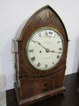 REGENCY MAHOGANY ARCH CASE BRACKET CLOCK by J. Thwaites of London, bell strike with inlaid