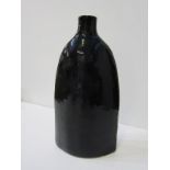 ART GLASS, jet glass high shoulder contemporary design bottle vase, 30cm height
