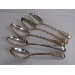 ANTIQUE SILVER CUTLERY, a collection of assorted tablespoons, mainly early 19th Century, 301grms