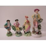 18th CENTURY DERBY, collection of 4 various Derby figures including Huntsman and Lady with musket