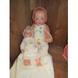 ANTIQUE DOLLS, 2 Armand Marseille Dream Babies, 42cm and 27cm height