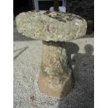 GRANITE, impressive granite mushroom with tapering stalk, 75cm height