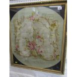 ANTIQUE TAPESTRY, continental floral designed tapestry panel, 60cm x 53cm