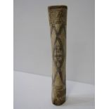 SCRIMSHAW, carved bone needle case with geometric decoration, 17cm length