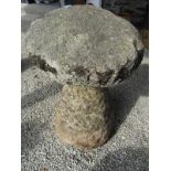 GRANITE, Impressive granite mushroom with tapering stalk, 75cm height