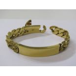 RETRO 9ct YELLOW GOLD BARK EFFECT IDENTITY BRACELET, 104.7 grams