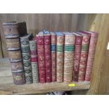 LEATHER BINDINGS, collection of 11 assorted leather gilt detailed bindings, including Isabella