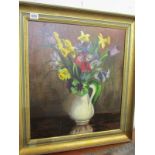 ADRIAN HEATH, Pupil of STANHOPE FORBES, signed oil on canvas dated 1939 "Still Life, Flowers in