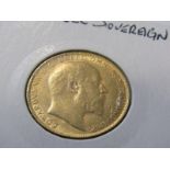 EDWARDIAN GOLD SOVEREIGN, 1909 full sovereign, higher grade