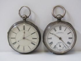 2 SILVER CASED POCKET WATCHES, both in untested condition, 1 Waltham and 1 other