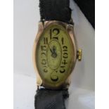 VINTAGE 9ct GOLD LADY'S COCKTAIL WATCH, movement appears to be in working condition on vintage
