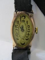 VINTAGE 9ct GOLD LADY'S COCKTAIL WATCH, movement appears to be in working condition on vintage