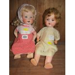 ANTIQUE DOLLS, Koppelsdorf bisque headed 33cm doll, open mouth and sleepy eyes, together with Armand